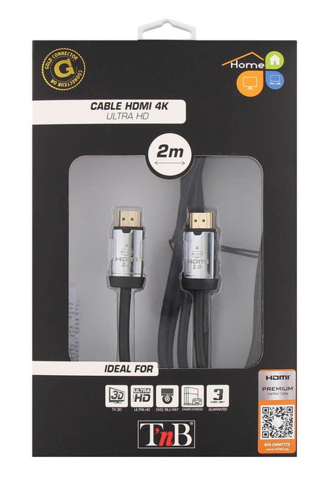 EAN 3303170080764 - T'nB HDMI4K2 cable HDMI 2 m HDMI tipo A (Estándar) Negro, Plata imagen 4