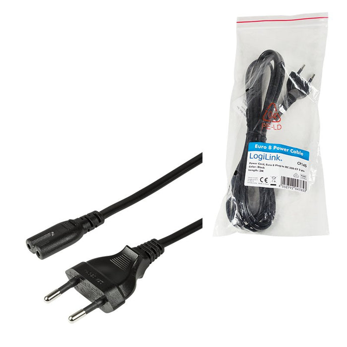 EAN 4052792047653 - LogiLink CP145 cable de transmisión Negro 3 m CEE7/16 C7 acoplador imagen 4