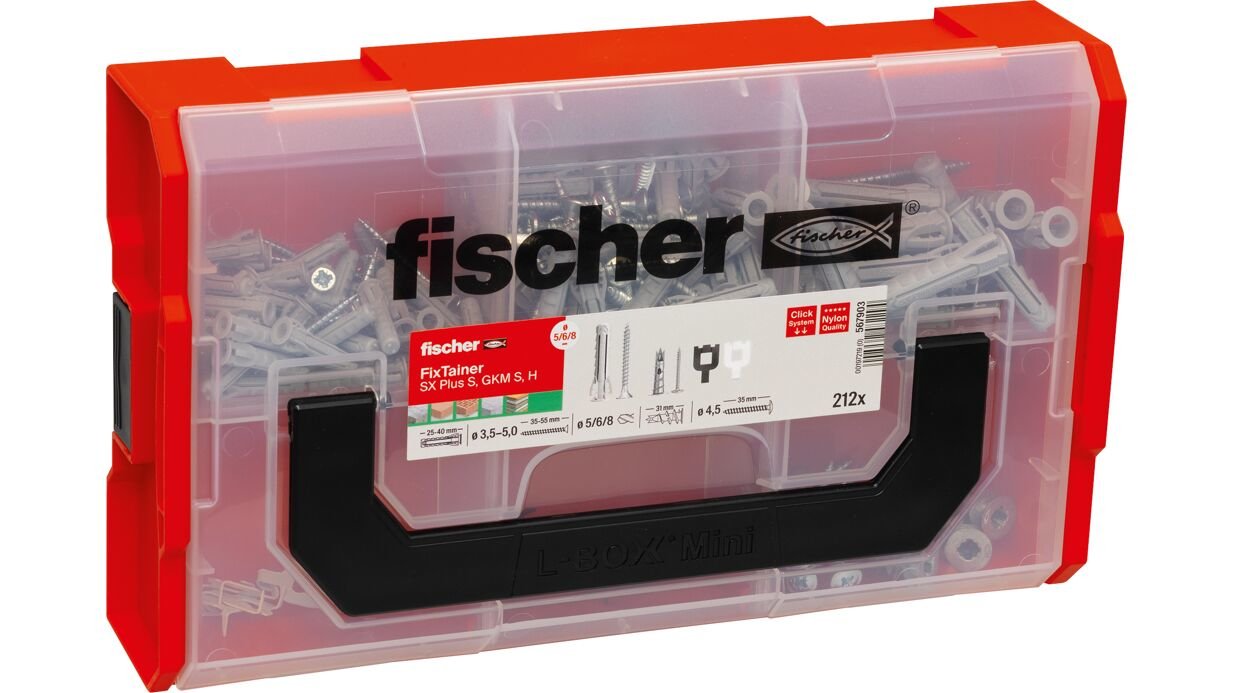 EAN 4048962482294 - Fischer 567903 tornillo de anclaje y taco 128 pieza(s) Juego de enchufes de pared y tornillos imagen 1