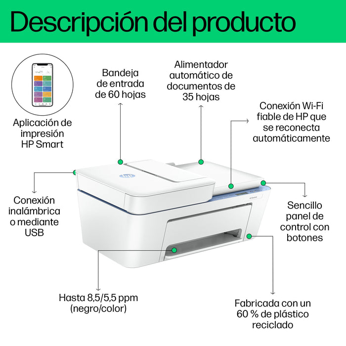 EAN 0196337820784 - HP DeskJet 4222e All-in-One Printer Inyección de tinta térmica A4 4800 x 1200 DPI 8,5 ppm Wifi imagen 5