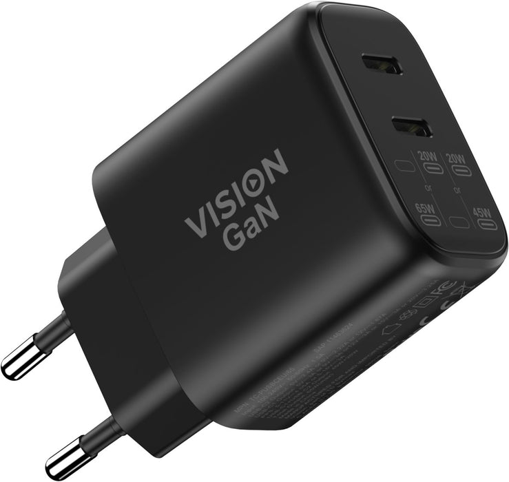 EAN 1146362400009 - Vision TC-PUSBCEU/65 cargador de dispositivo móvil Universal Negro Corriente alterna Carga rápida Interio imagen 2