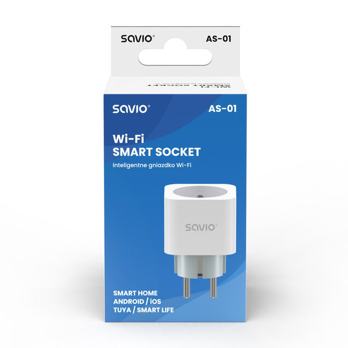 EAN 5901986048084 - Savio WI-FI smart socket 16A AS-01 White Inalámbrico Blanco imagen 6