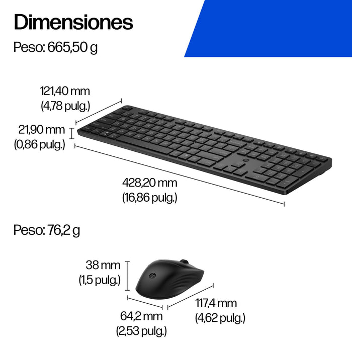 EAN 198990956732 - HP Multi-Device Dual-Mode Mouse and Keyboard Combo 495C teclado Ratón incluido Hogar / Oficina USB + RF Wi imagen 4
