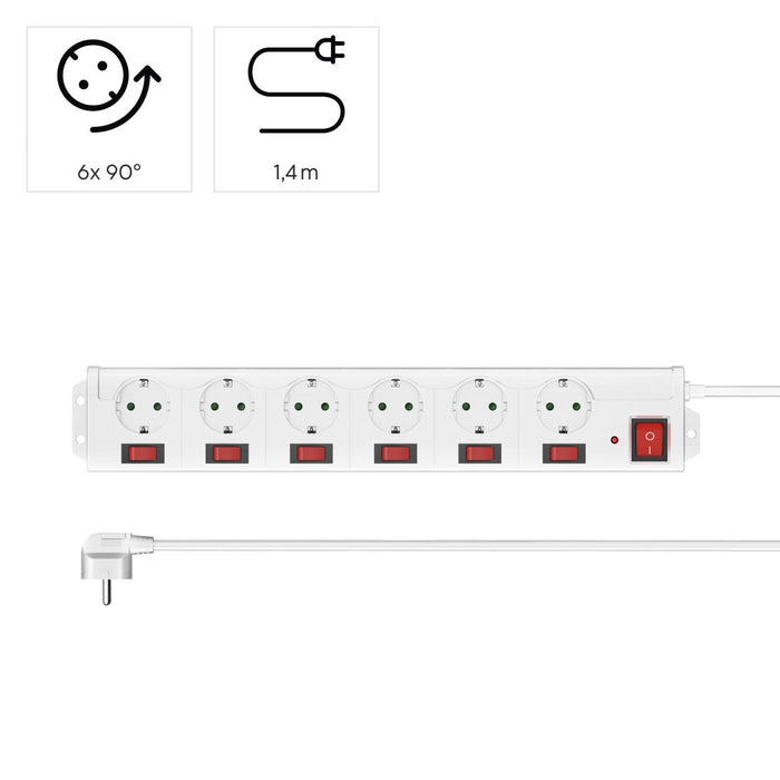 EAN 4047443480842 - Hama 00223159 regleta inteligente 6 salidas AC 1,4 m 3680 W imagen 2