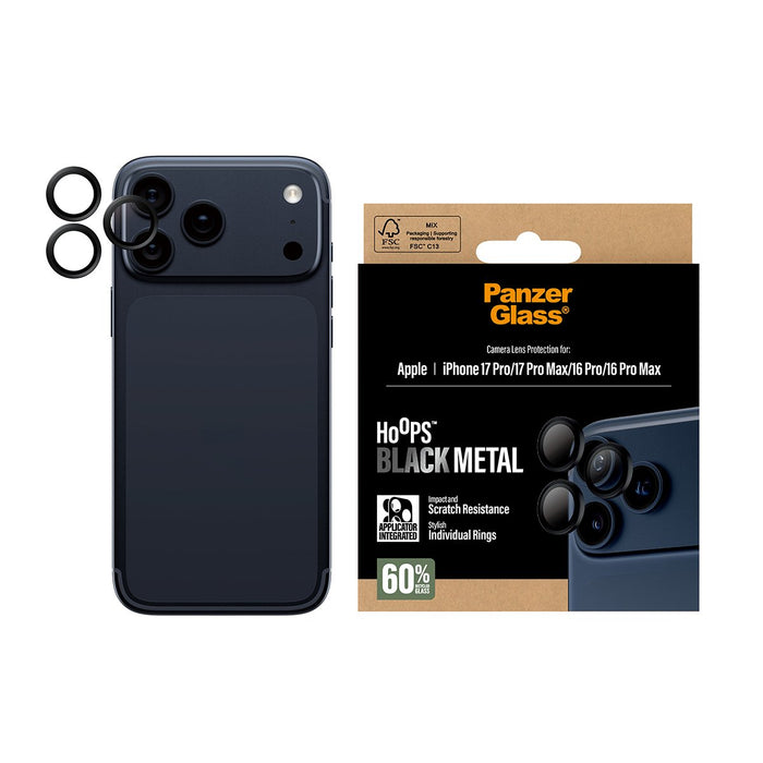 EAN 5715685025624 - PanzerGlass ® Hoops® Camera Lens Protector Black iPhone 17 Pro | iPhone 17 Pro Max | iPhone 16 Pro | 16 P imagen 2