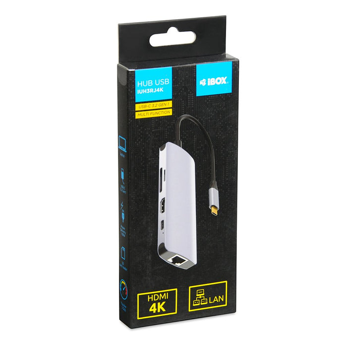 EAN 5903968680800 - iBox IUH3RJ4K hub de interfaz USB Tipo C 5000 Mbit/s Plata imagen 4