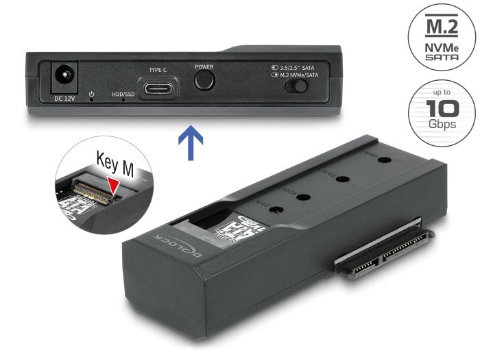 EAN 4043619642533 - DeLOCK 64253 base de conexión para disco duro USB 3.2 Gen 2 (3.1 Gen 2) Type-C Negro imagen 2