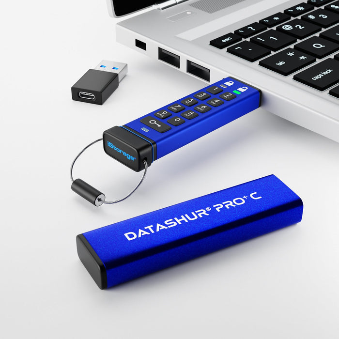 EAN 5060220254046 - iStorage datAshur PRO+C unidad flash USB 32 GB USB Tipo C 3.2 Gen 1 (3.1 Gen 1) Azul imagen 3