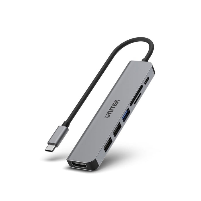EAN 4894160049117 - UNITEK uHUB S7+ Alámbrico USB 3.2 Gen 1 (3.1 Gen 1) Type-C Gris imagen 1