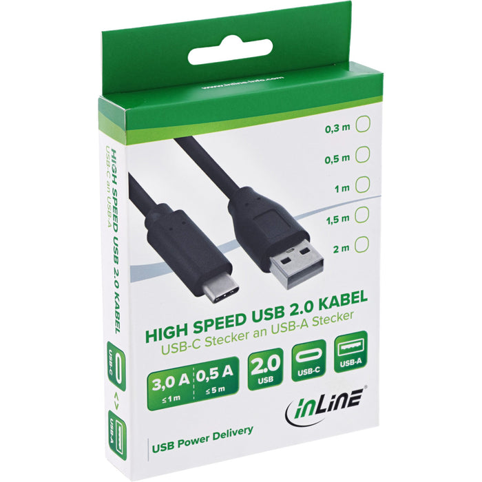 EAN 4043718275533 - InLine 35737 cable USB USB 2.0 0,3 m USB A USB C 0,48 Gbit/s Negro imagen 2
