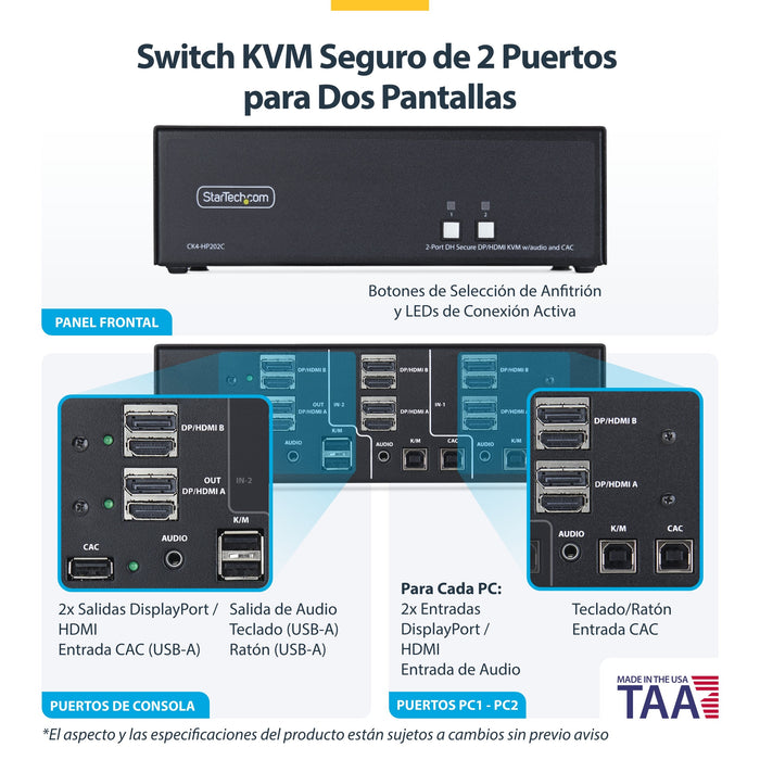 EAN 735816835750 - StarTech.com CK4-HP202C interruptor KVM Negro imagen 4