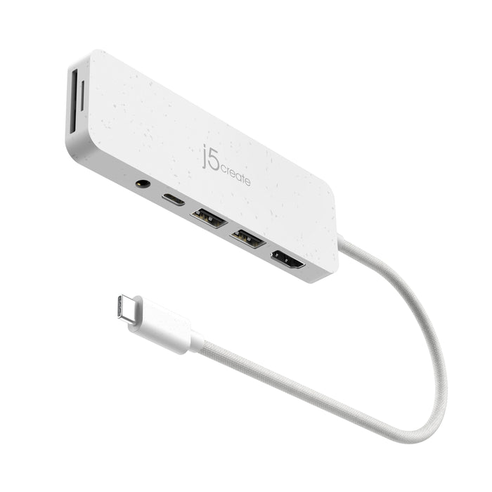 EAN 4712795087536 - j5create JCD373EW-N hub de interfaz USB Tipo C 5000 Mbit/s Blanco imagen 1