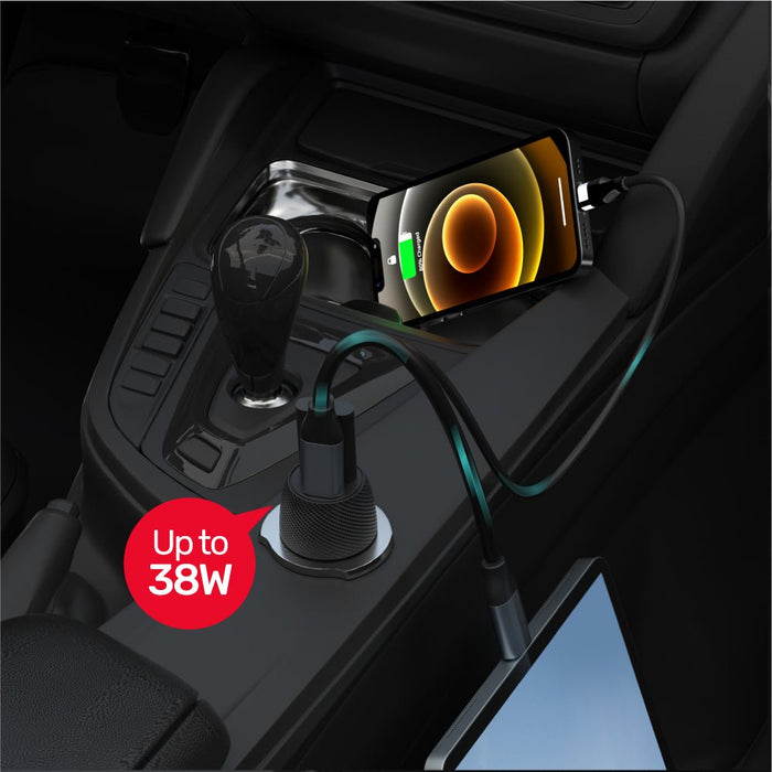 EAN 4894160047830 - UNITEK Powertrain Duo Smartphone, Tableta Negro Encendedor de cigarrillos Carga rápida Auto imagen 3