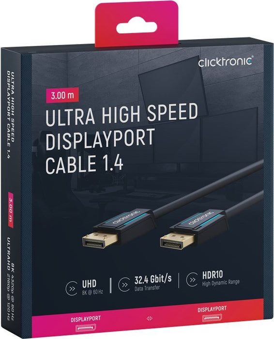 EAN 4040849409950 - ClickTronic 40995 cable DisplayPort 3 m 2x DisplayPort Negro imagen 6