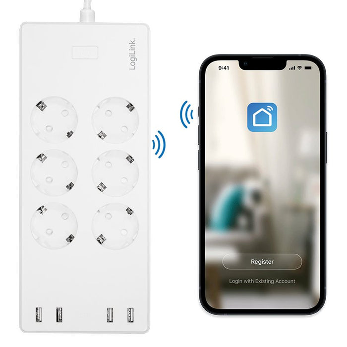 EAN 4052792066784 - LogiLink SH0105 regleta inteligente 6 salidas AC Tipo F 1,8 m 4 2400 W Blanco imagen 6