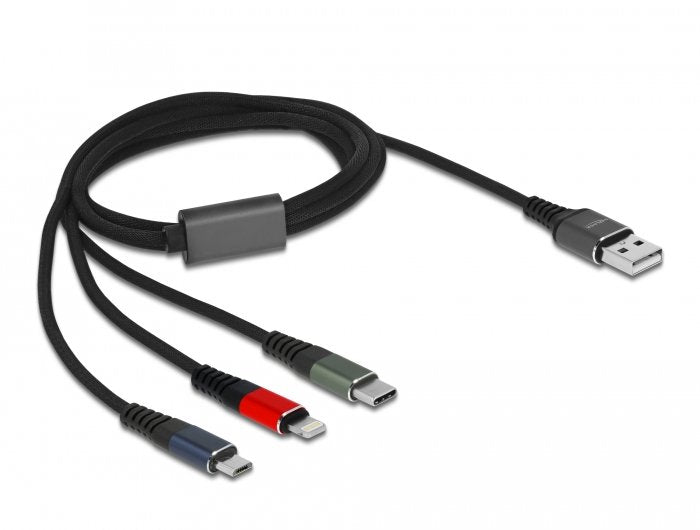 EAN 4043619872770 - DeLOCK 87277 cable USB USB 2.0 USB A Micro-USB B/Lightning/Apple 30-pin Verde, Negro, Rojo, Azul imagen 1