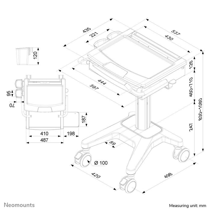 EAN 8717371446550 - Neomounts MED-M200 soporte para monitor 43,2 cm (17") Piso Blanco imagen 8