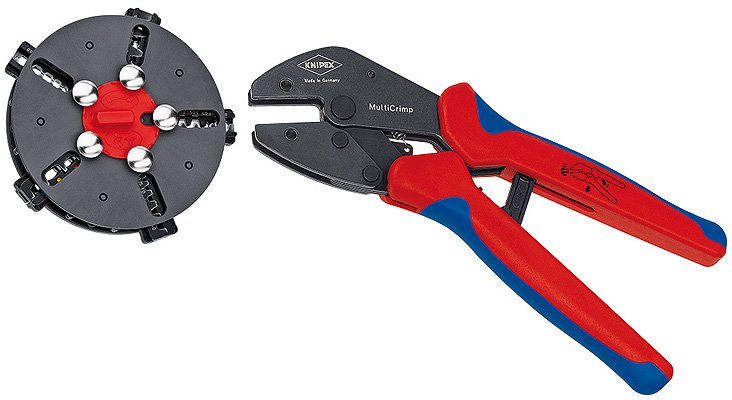 EAN 4003773066934 - Knipex 97 33 02 crimpadora Herramienta para prensar Azul, Rojo imagen 1