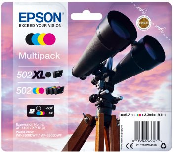 EAN 8715946653235 - Epson 502 XL cartucho de tinta 4 pieza(s) Original Alto rendimiento (XL) Negro, Azul, Magenta, Amarillo imagen 1