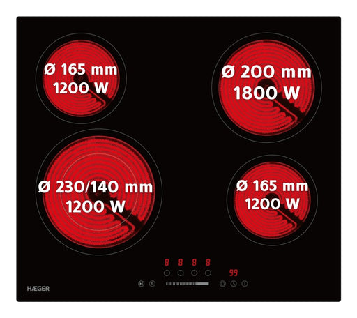 EAN 5608475041860 - Haeger VH-004.001A hobs Negro Integrado 59 cm 4 zona(s) imagen 1