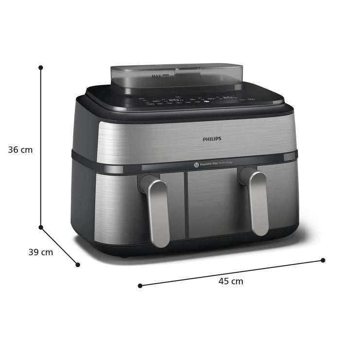 EAN 8720389047558 - Philips 5000 series NA555/00 freidora Doble 9 L Independiente 2750 W Freidora de aire caliente Plata imagen 6