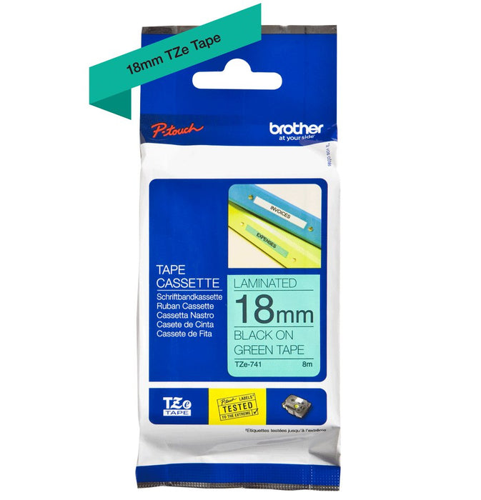 EAN 4977766691970 - Brother TZE-741 cinta para impresora de etiquetas Negro sobre verde TZ imagen 2