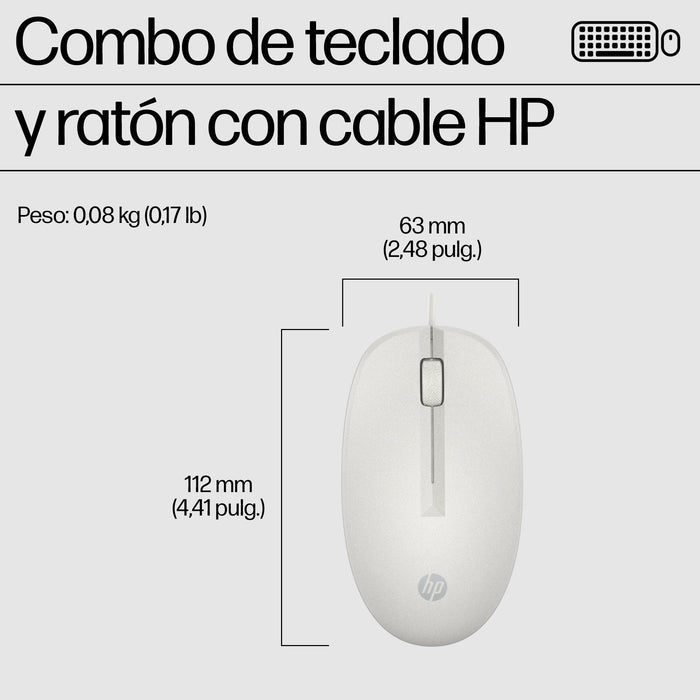 EAN 198701753810 - HP 225 Wired Mouse and Keyboard Combo G2 Cashmere White teclado Ratón incluido Oficina USB Blanco imagen 5