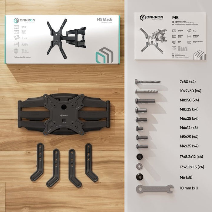 EAN 4262392441021 - ONKRON M5-B soporte para TV 177,8 cm (70") Negro imagen 2