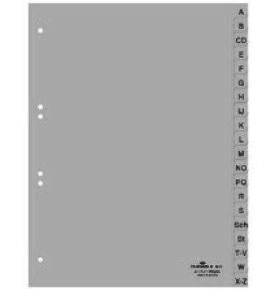 EAN 4005546665566 - Durable 651010 lengüeta de índice Separador alfabético con pestaña Polipropileno (PP) Gris imagen 1