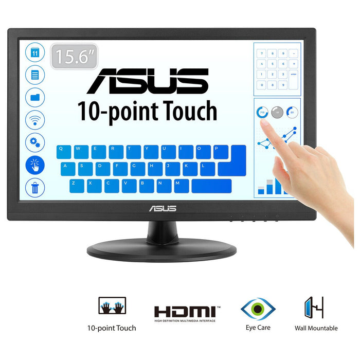 EAN 4711081368403 - ASUS VT168HR pantalla para PC 39,6 cm (15.6") 1366 x 768 Pixeles WXGA LED Pantalla táctil Negro imagen 1