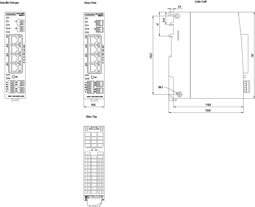 EAN 4047622173244 - Siemens 6GK5826-2AB00-2AB2 SHDSL-Router 10 / 100 MBit/s imagen 2