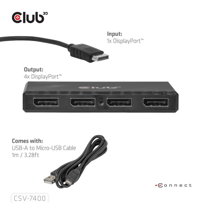 EAN 8719214473679 - CLUB3D CSV-7400 divisor de video 4x DisplayPort imagen 7