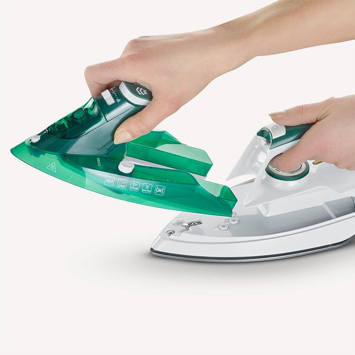 EAN 4008146035654 - Severin BA 3261 plancha Plancha a vapor Suela de cerámica 2400 W Blanco, Verde imagen 5
