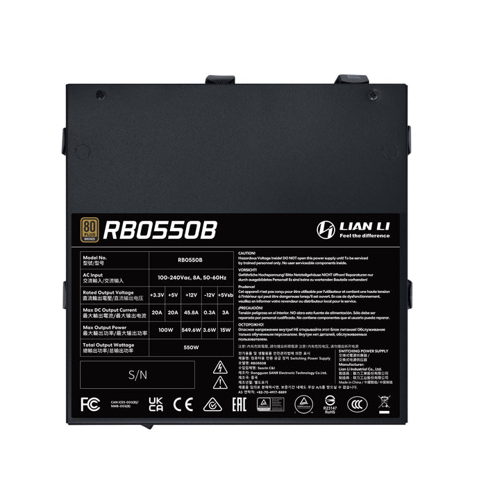 EAN 4718466019264 - Lian Li RB0550B.B unidad de fuente de alimentación 550 W 24-pin ATX ATX Negro imagen 2