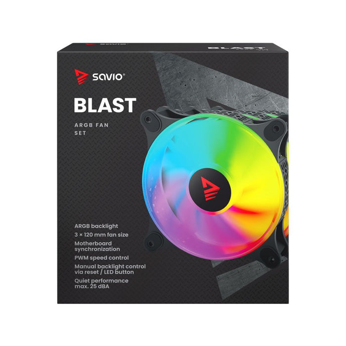 EAN 5901986048534 - Savio BLAST FAN SET sistema de refrigeración para ordenador Carcasa del ordenador Ventilador 12 cm Negro  imagen 7