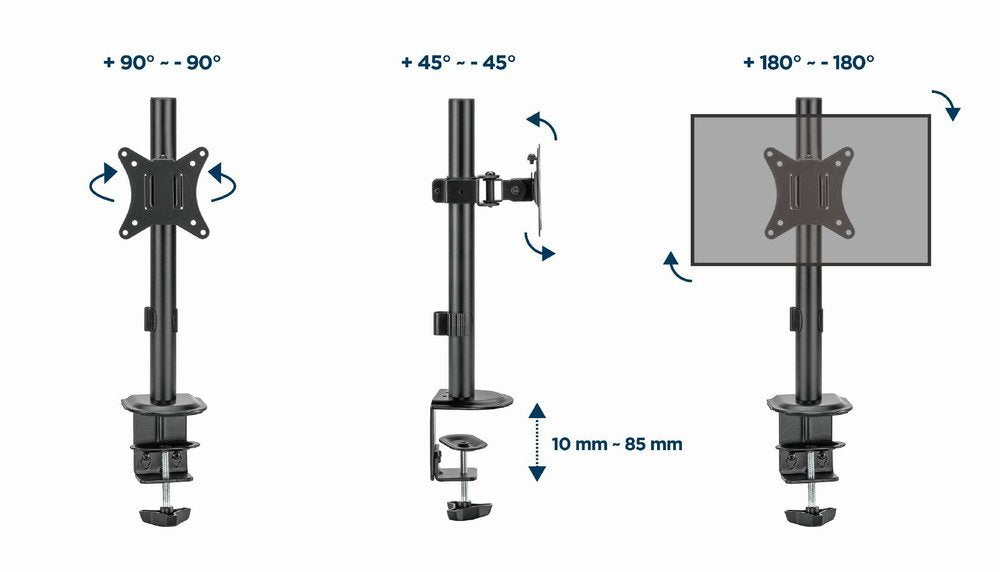 EAN 8716309127561 - Gembird MA-D1-02 soporte para monitor 81,3 cm (32") Escritorio Negro imagen 12