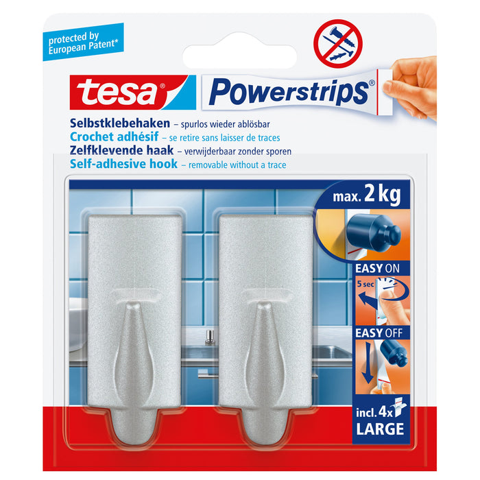 EAN 4042448105509 - TESA 58055-00004 gancho para almacenamiento Gancho universal Cromo 2 pieza(s) imagen 2