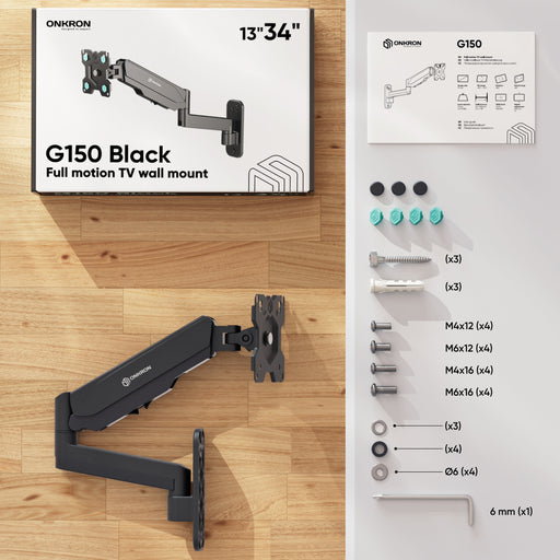 EAN 4603728441368 - ONKRON G150-B soporte para monitor 86,4 cm (34") Pared Negro imagen 2