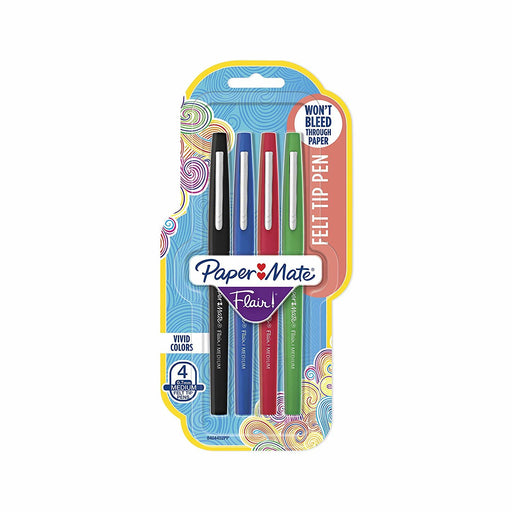 EAN 3026980323653 - Papermate Flair rotulador Medio Negro, Azul, Verde, Rojo 4 pieza(s) imagen 1