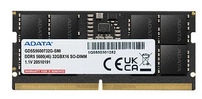 EAN 4711085948823 - ADATA Gold módulo de memoria 32 GB 1 x 32 GB DDR5 5200 MT/s 262-pin SO-DIMM imagen 1