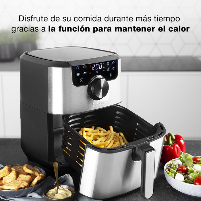 EAN 8713016091123 - Princess 182037 Sencillo 4,5 L Independiente 1500 W Freidora de aire caliente Plata imagen 31