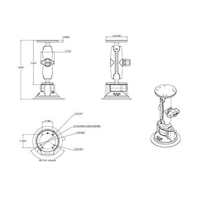 EAN 793442905391 - RAM Mounts RAM-B-166-202U kit de montaje Negro Aluminio imagen 3