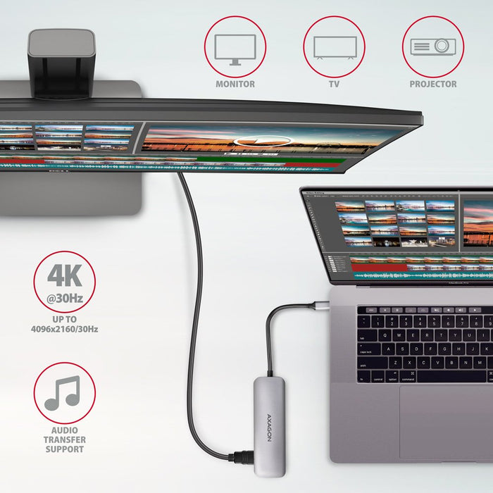 EAN 8595247907011 - Axagon HMC-HCR3A 3x USB-A+ HDMI+ SD/microSD USB-C 3.2 Gen 1 hub 20cm Alámbrico USB 3.2 Gen 1 (3.1 Gen 1)  imagen 4