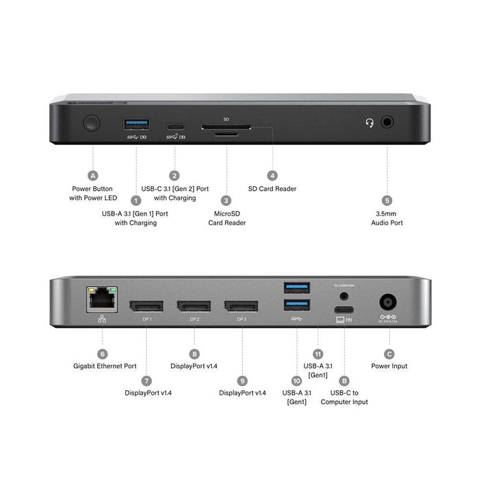 EAN 9350784023827 - ALOGIC DX3 Alámbrico USB 3.2 Gen 1 (3.1 Gen 1) Type-C Negro, Gris imagen 8