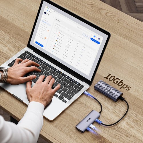 EAN 4894160057471 - UNITEK uHUB Q4 USB 3.2 Gen 1 (3.1 Gen 1) Type-C 10000 Mbit/s Gris imagen 7