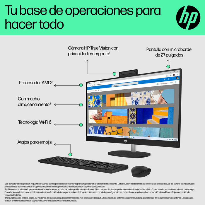 EAN 0197961928600 - HP 27-cr0025ns AMD Ryzen™ 3 7320U 68,6 cm (27") 1920 x 1080 Pixeles PC todo en uno 8 GB LPDDR5-SDRAM 512  imagen 9