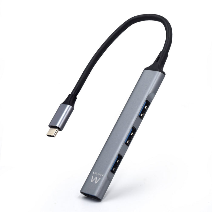 EAN 8052101431339 - Ewent EW1145 hub de interfaz USB 3.2 Gen 1 (3.1 Gen 1) Type-C 5000 Mbit/s Gris, Plata imagen 1