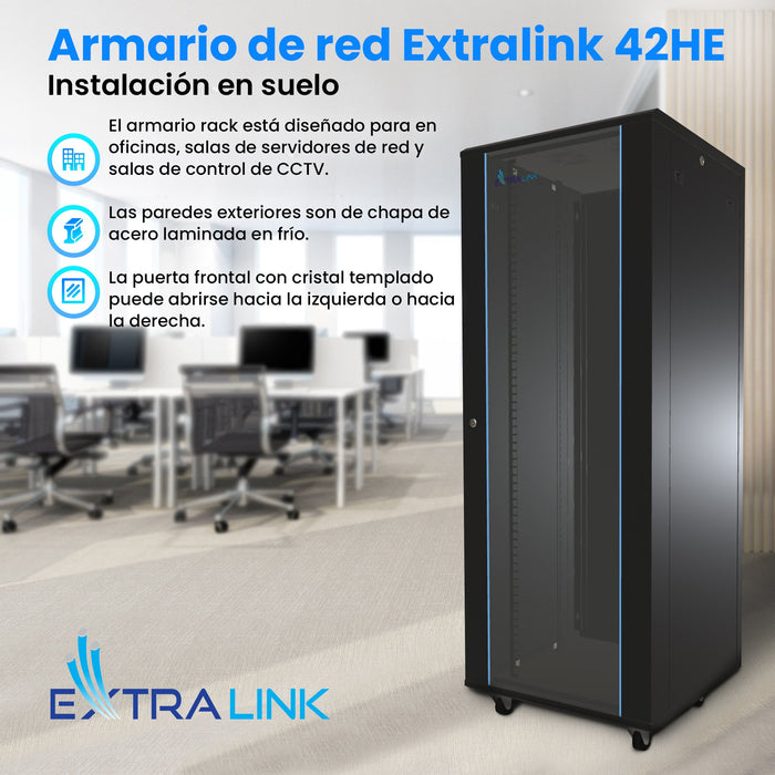EAN 5903148914459 - Extralink 42U 800X800 STANDING RACKMOUNT CABINET BLACK Rack o bastidor independiente imagen 7
