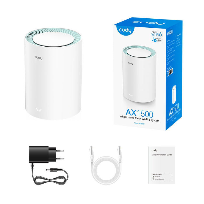EAN 6971690793968 - Cudy AX1500 Gigabit Mesh Wi-Fi 6 System, M1500 1-PACK 1.0 Doble banda (2,4 GHz / 5 GHz) Wi-Fi 6 (802.11ax imagen 2
