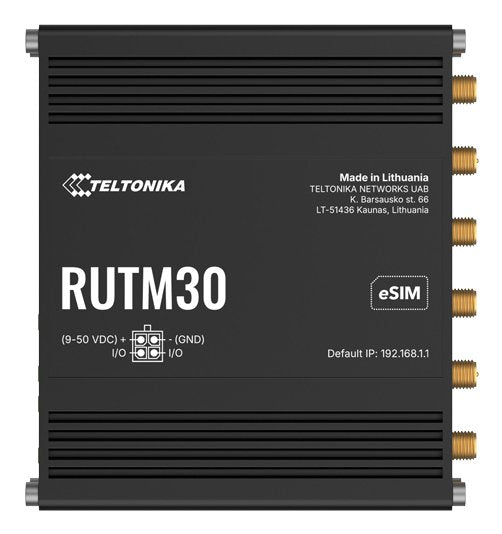 EAN 4779051843640 - Teltonika RUTM30 router inalámbrico Gigabit Ethernet Dual-band (2.4 GHz / 6 GHz) 5G Negro imagen 1